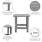 Flash Furniture 2 Modern Gray Adirondack Rockers & Side Table JJ-C14709-2-T14001-GY-GG - alternate 2